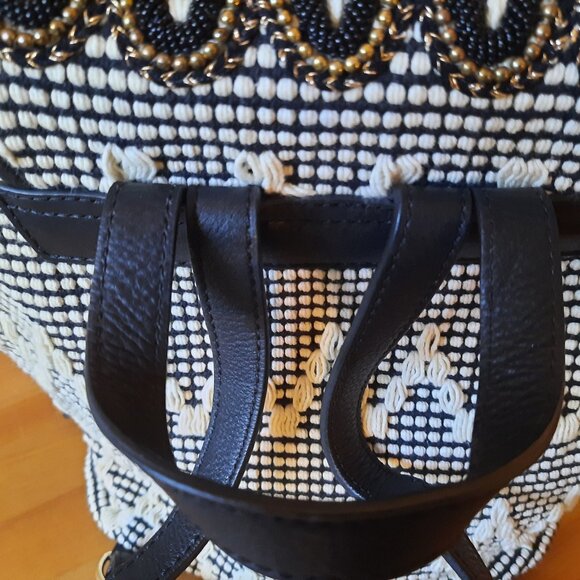 Rebecca Minkoff Bohemian Beaded Fringe Leather Embroidered Mirror Backpack - Picture 4 of 9